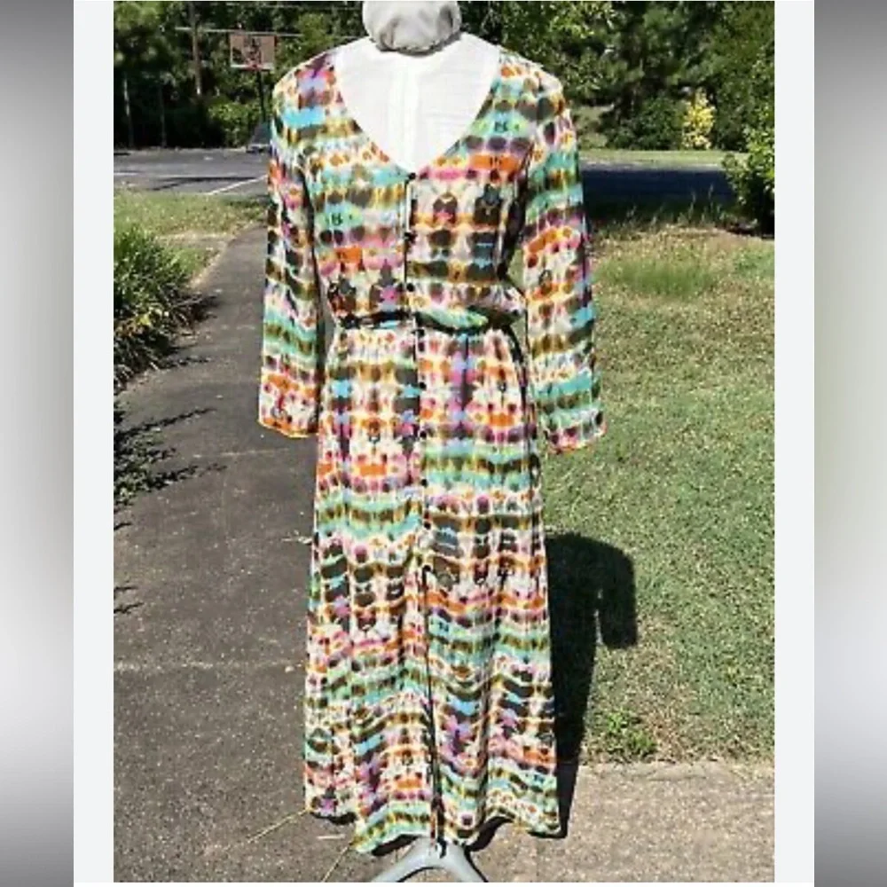 Colorful mesh long cover up dress for women - Picture 2 of 5
